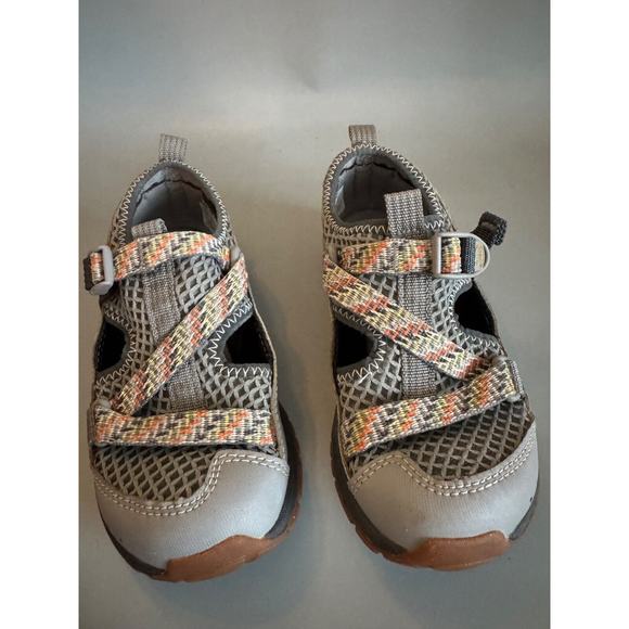 Chaco Kids' Odyssey Sport Sandal Tan Gray Orange little kids size 12 hiking shoe - Picture 5 of 7